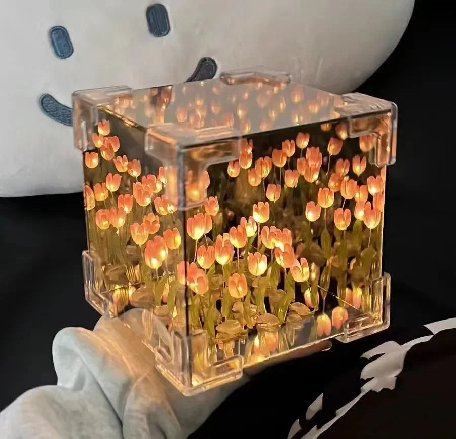 3D Tulip DIY Flower Cube Night Lamp | Bowlift
