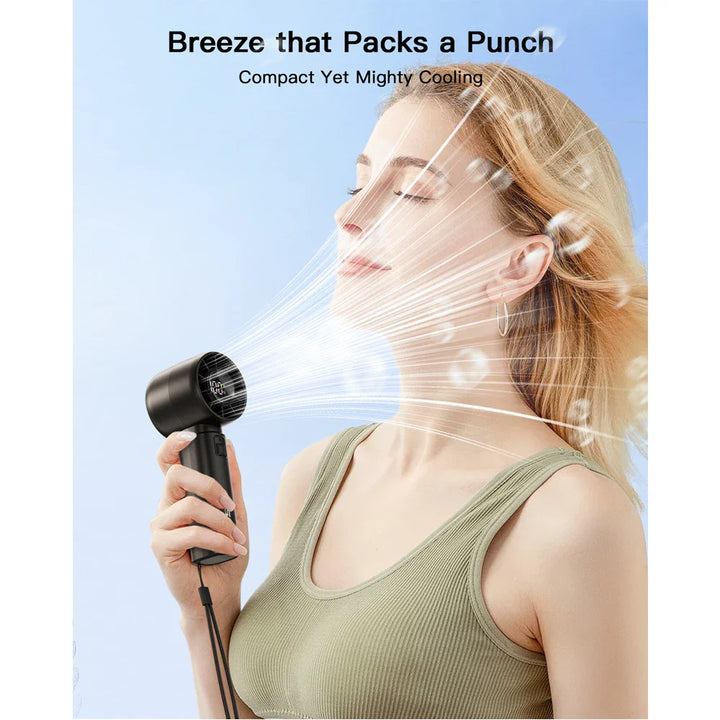 BowLift | Venturox Mini Hand Fan with LED Display | 5-Speed Turbo Fan | 4000mAh Battery | Travel Fan for Beach & Vacation