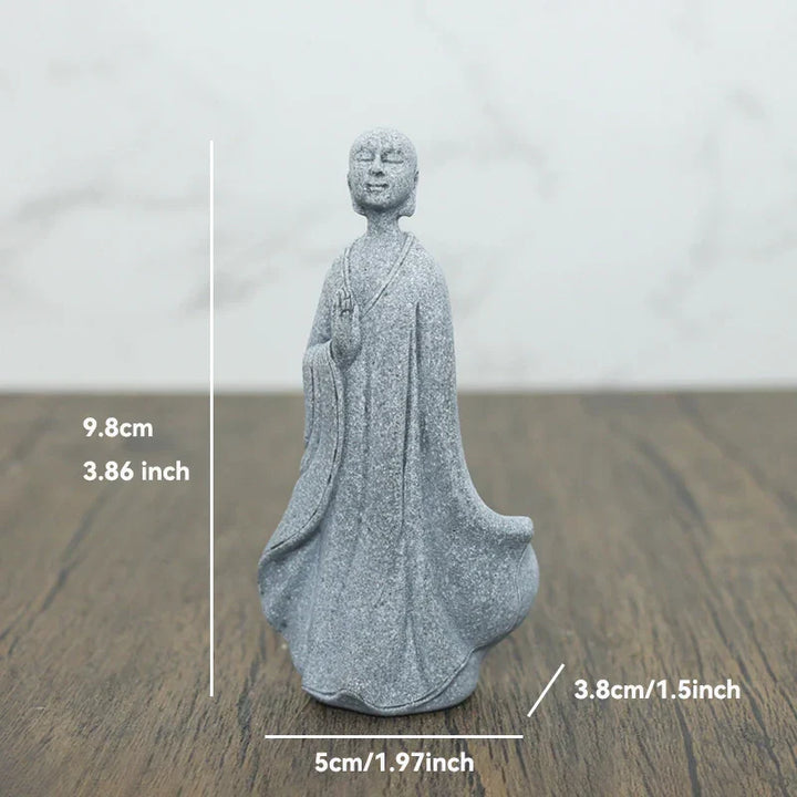 BowLift | Buddha Stone Statue Small Buddhist Monks Tibetan Buddhism Figures Zen Garden Ornament Meditation Home Aquarium Decoration