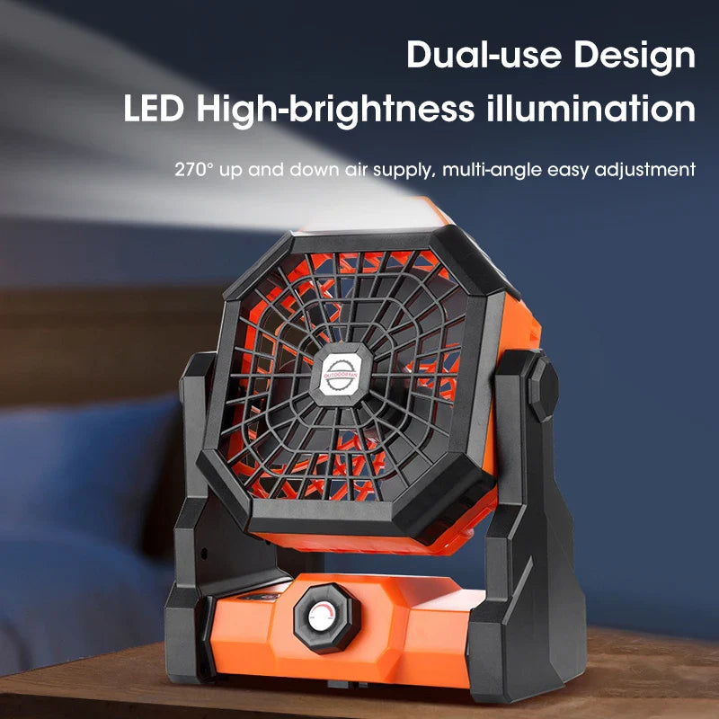 BowLift | Campora BreezeLight | 2-in-1 Camping Fan with LED Lantern | 7800 mAh Battery | 270° Rotatable | USB Rechargeable | For Tent, Outdoor & Travel