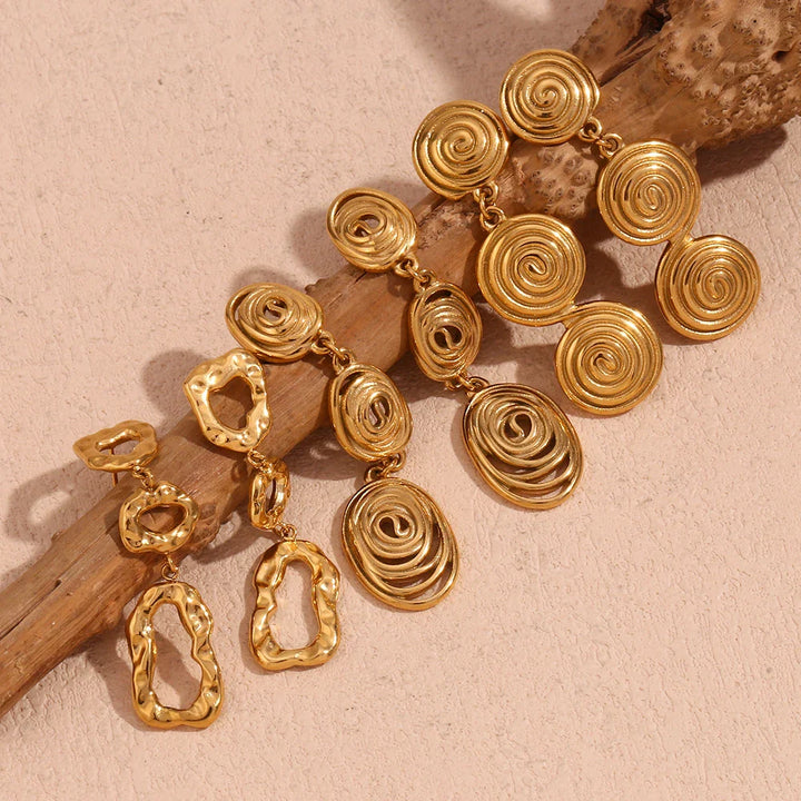 BowLift | Classy Patterned Triple Dangle Earrings