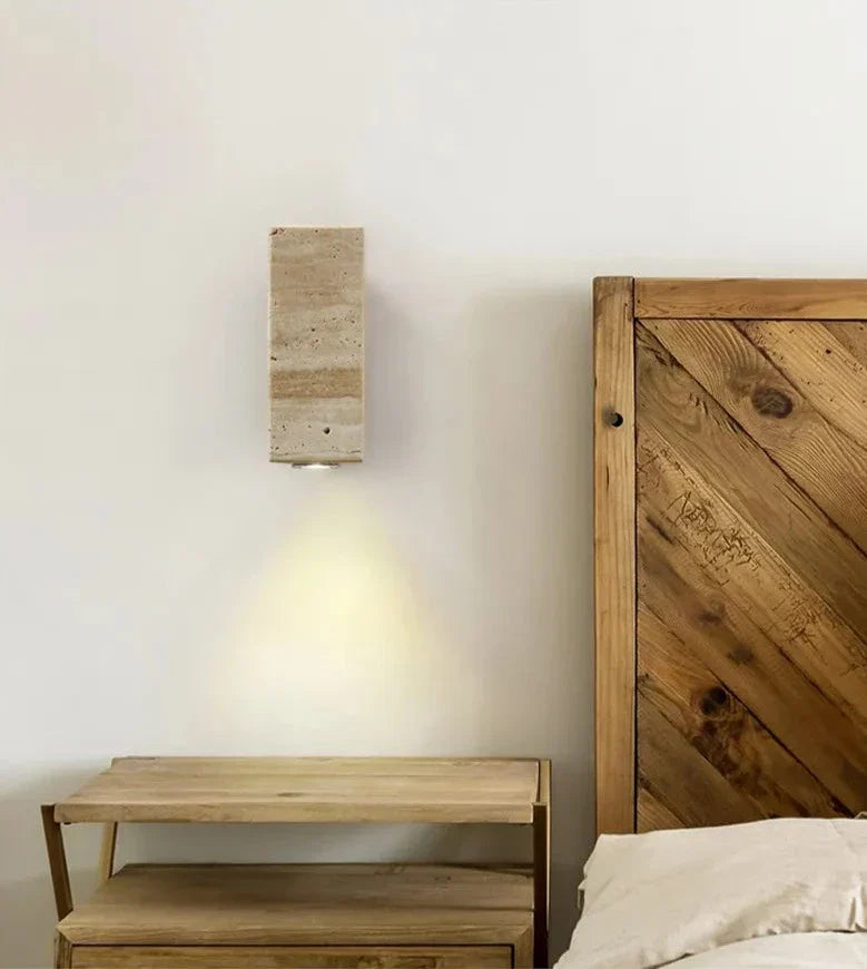 BowLift | Modern Natural LED Wall Lamp made of Travertine