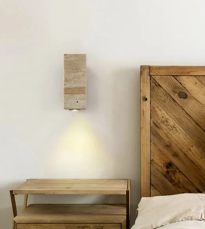 BowLift | Modern Natural LED Wall Lamp made of Travertine
