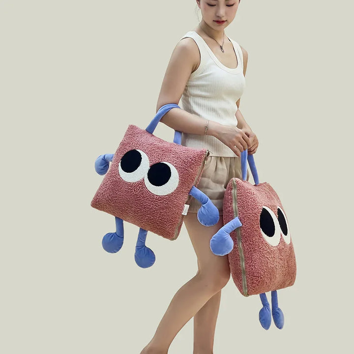 BowLift | Cute Monster Portable Soft Throw Pillow Blanket