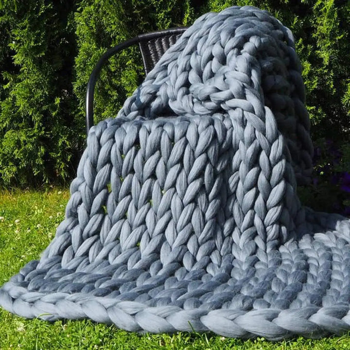 BowLift | Chunky Knit Blanket – Cozy Wool Blanket for Every Room – Soft & Warm – Perfect for Sofa and Bed