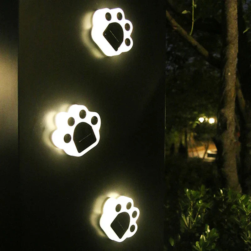 Solar LED Paw Lights for Garden and Path - Cute Solar Decorative Lights for Path Lighting, Ideal for Pet Lovers and Outdoor Decor | Bowlift