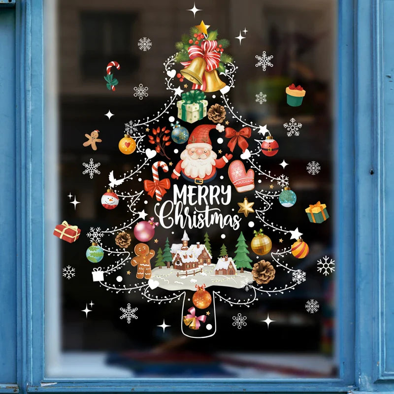 BowLift | Glimoria | Christmas Window Stickers 2025 | Santa Claus & Christmas Tree | Removable Window Stickers for Glass & Walls | Festive Decor for Christmas & New Year