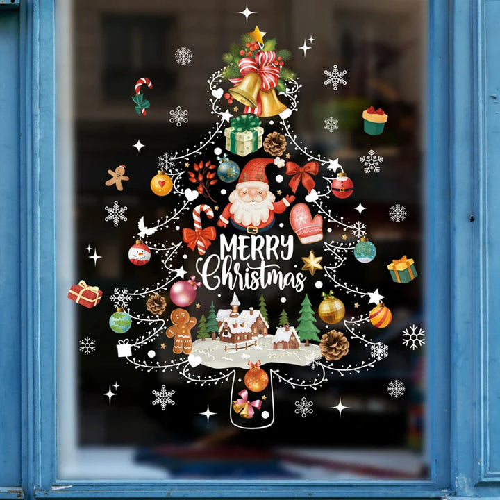 BowLift | Glimoria | Christmas Window Stickers 2025 | Santa Claus & Christmas Tree | Removable Window Stickers for Glass & Walls | Festive Decor for Christmas & New Year