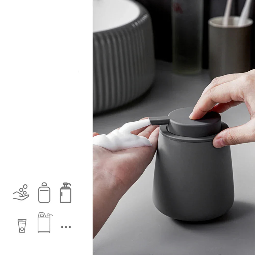 CeramiLux 300 ml Luxury Soap Dispenser made of Ceramic – for Soap, Shampoo, Conditioner or Lotion Bowlift