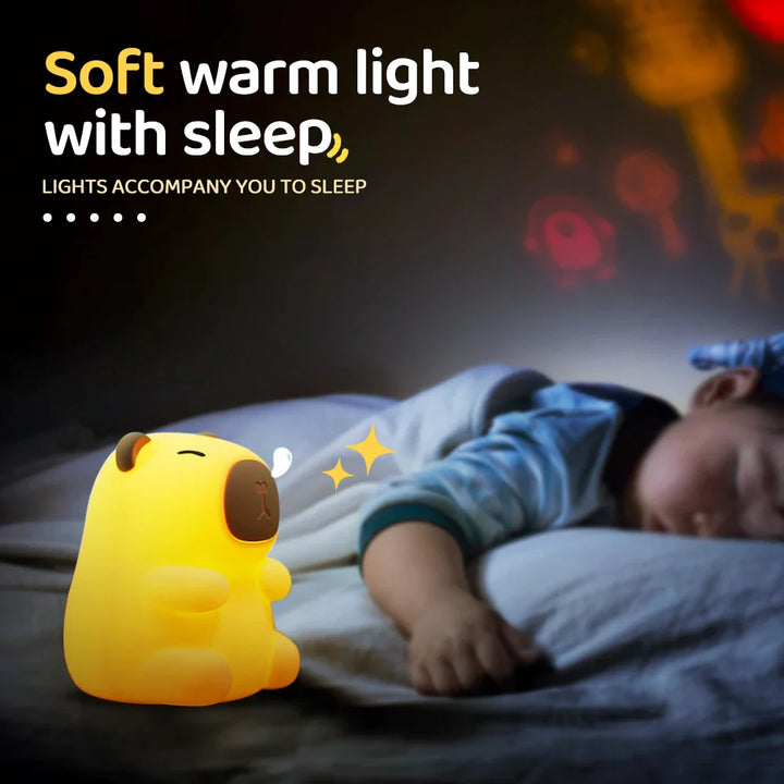 BowLift | CappyGlow Night Light | Silicone | Warm White & RGB | Dimmable | Rechargeable | 12 x 9 x 11 cm