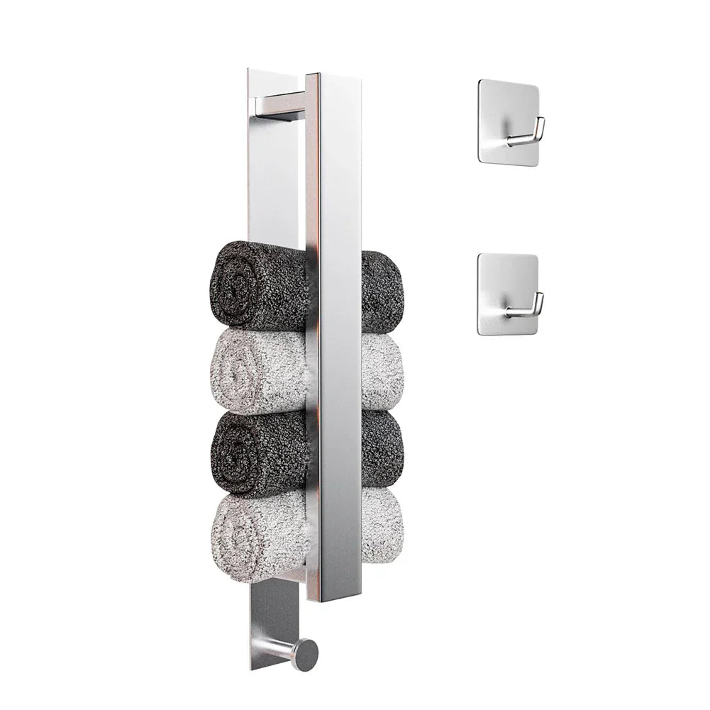 BowLift | Modern Self-Adhesive Towel Rack - in Silver and Black