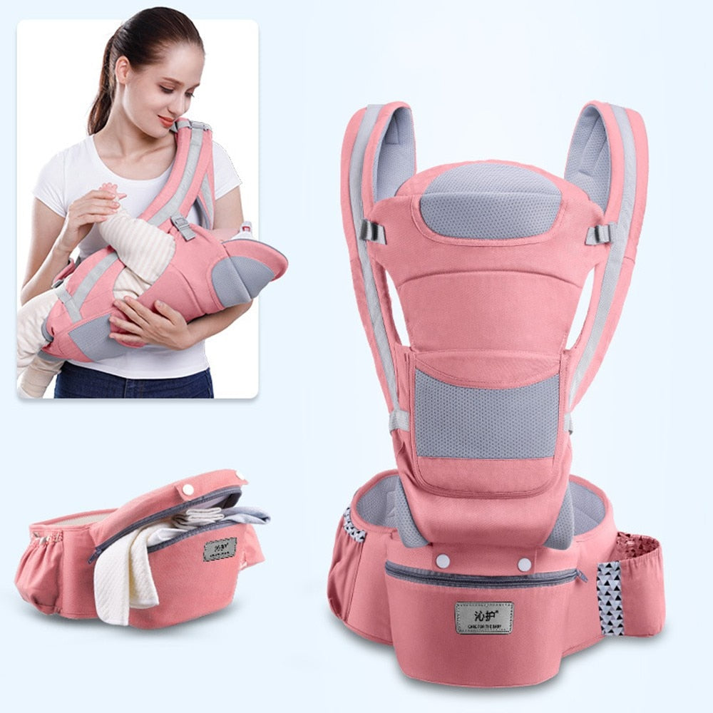 BowLift | 3-in-1 Ergonomic Baby Carrier with Storage Pouch – Soft Cotton Newborn to Toddler Carrier