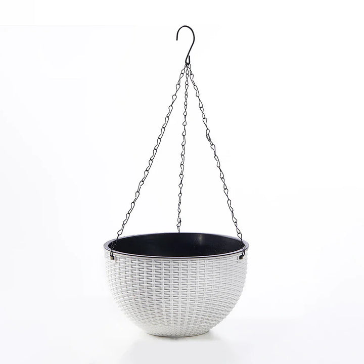BowLift | Rattania Bloom Hanging Pot | European Style | Honeycomb Pattern & Rattan Look | For Garden, Balcony & Interiors