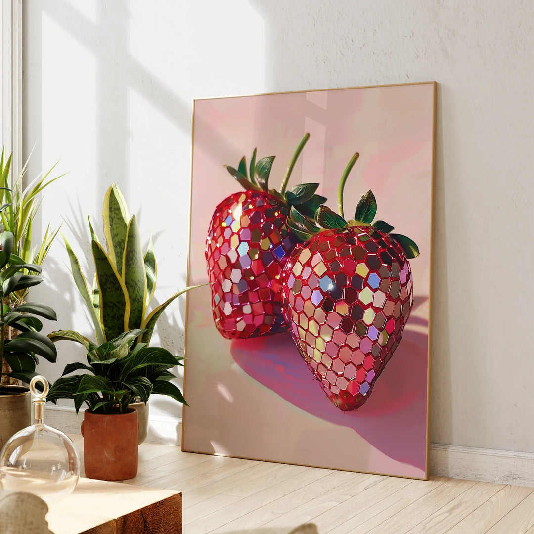 Disco Strawberry Wall Art | Bowlift