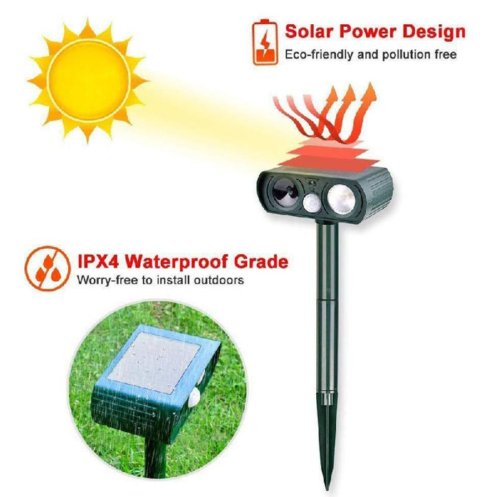 Solar Powered Ultrasonic Animal Repeller | Bowlift