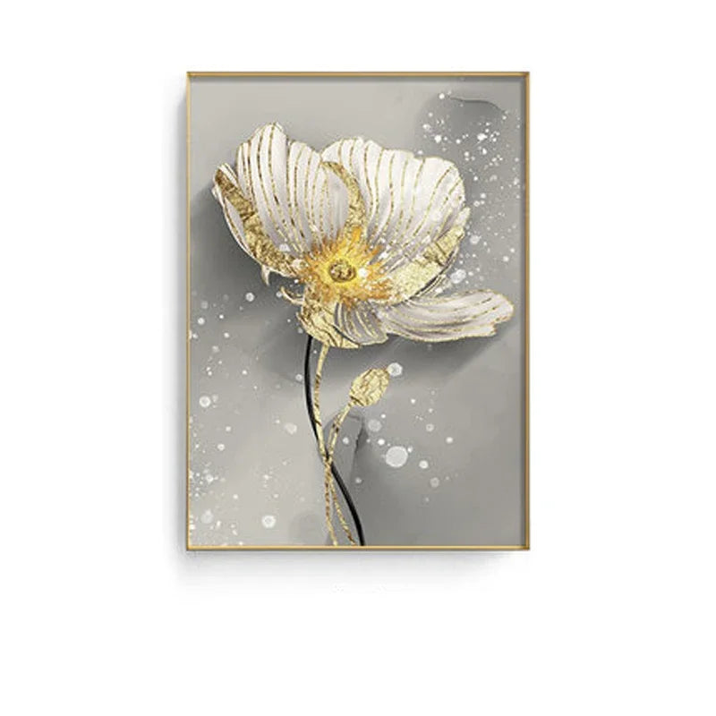 Modern Abstract Floral Wall Art Fine Art Canvas Prints Blue Gray Botanical Pictures For Living Room Bedroom Wall Art Decor | Bowlift