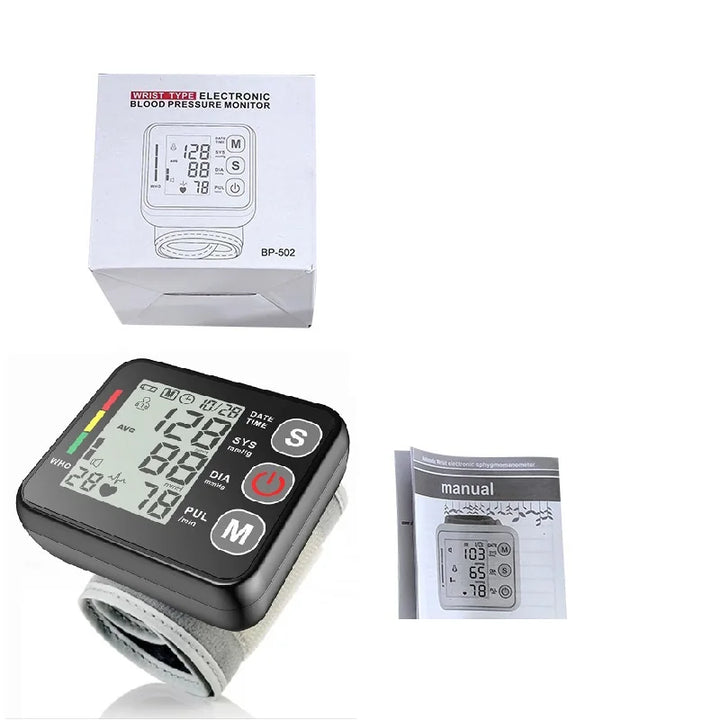 BowLift | PulseTrack Digital Wrist Blood Pressure Monitor with LCD Display
