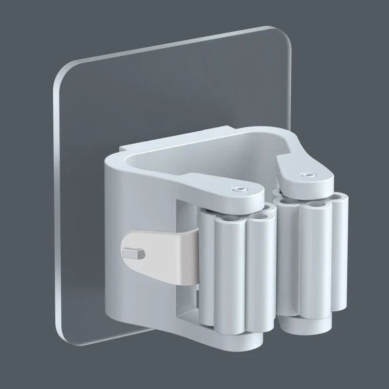 BowLift | Mop holder FixoGrip | Self-adhesive & Waterproof | Wall mount without drilling | Set of 4