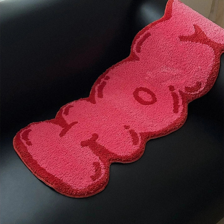 Pink Tufted "HOME" Balloon Font Rug | Bowlift