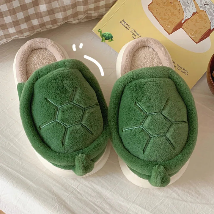 Cute Turtle Warm Plush Slippers