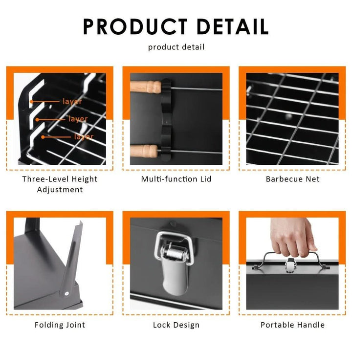 BowLift | Foldable steel garden barbecue for camping & garden