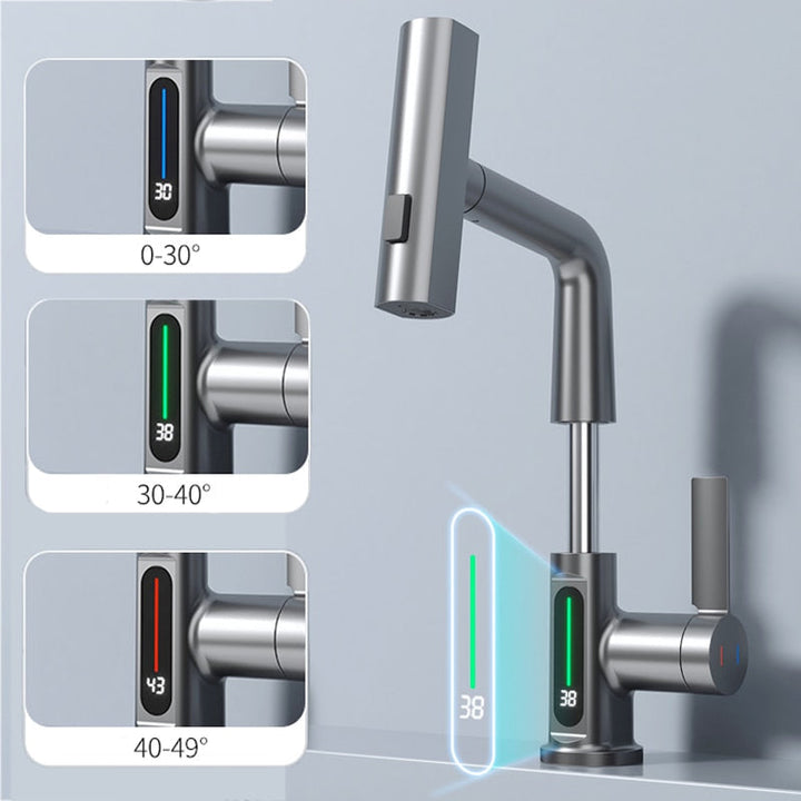 BowLift | Modern Sleek Waterfall Temperature Display Faucet