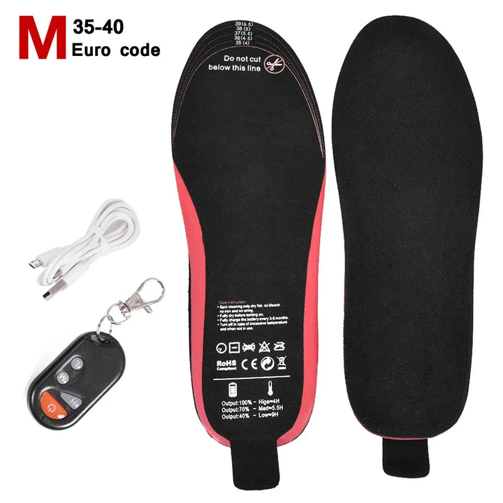BowLift | Rechargeable Heated Insoles WarmStep Pro | Rechargeable with Remote Control | 3 Heat Levels | Trim-to-Fit | Electric Foot Warmers for Winter & Outdoor