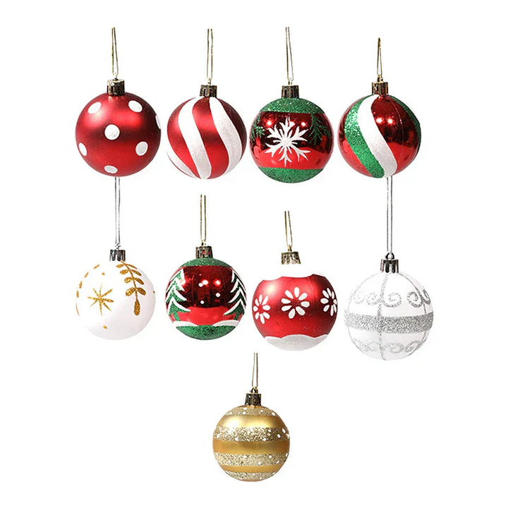 Elegant Snowflake Christmas Baubles Set – High-quality Christmas ornaments in red, white and gold, perfect for festive tree decoration at Christmas | Bowlift