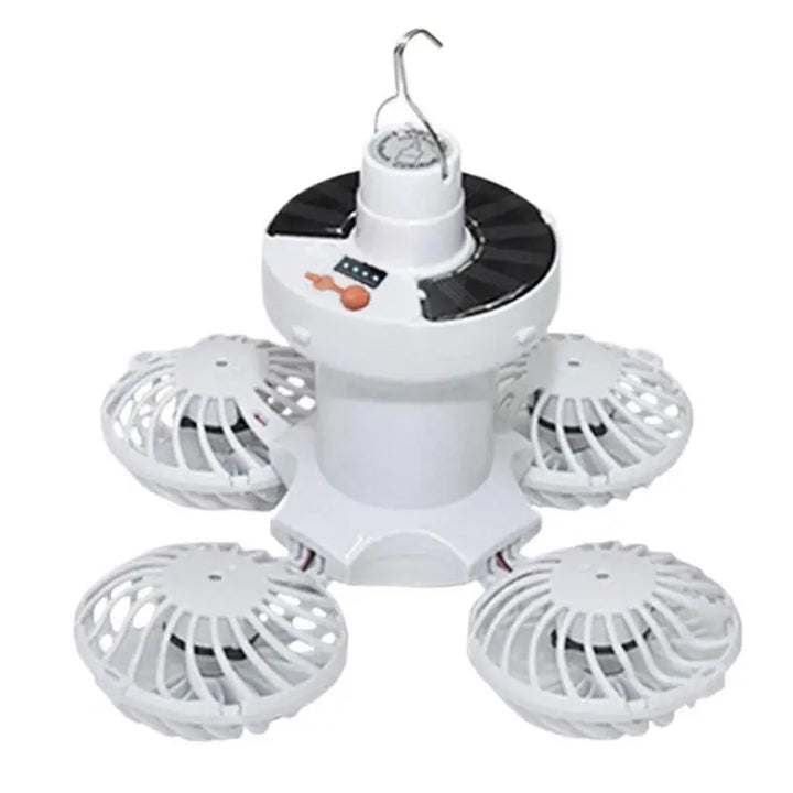 BowLift | Ventolux Solar Camping Lamp with Fan | Foldable & Portable | 3 Wind Levels & LED Lighting | For Tent, Terrace & Outdoor