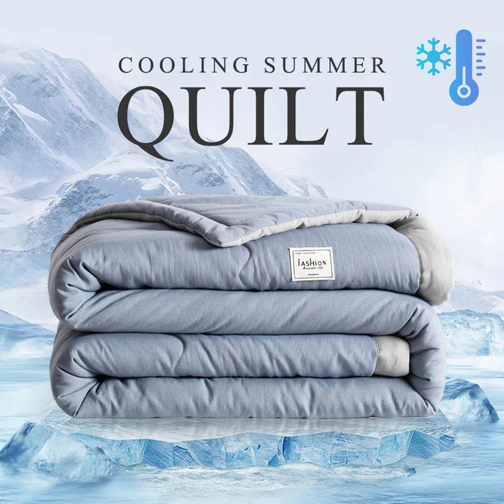 2024 Japanese Cotton-Polyester Summer Quilt – Lightweight, Washable, Skin-Friendly Solid Color Quilt | Bowlift