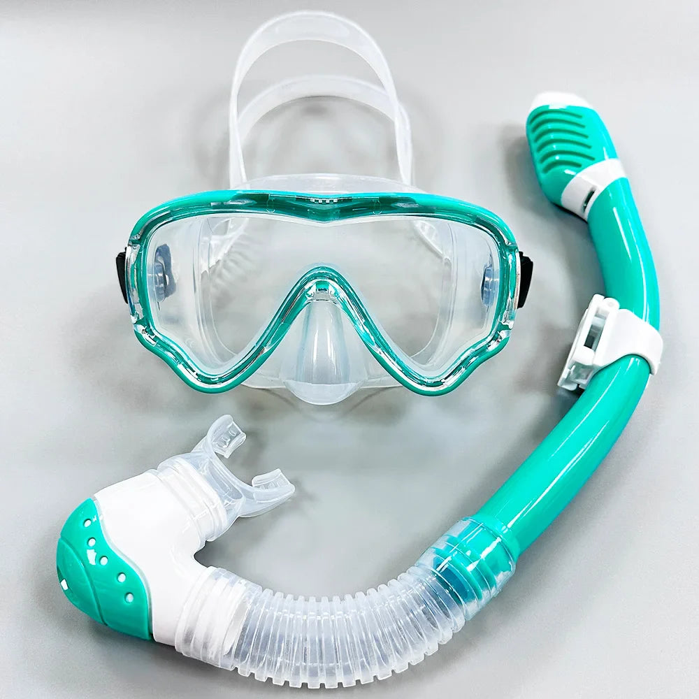 BowLift | AquaJuni Kids Diving Mask with Snorkel | Anti-Fog & Leak-Proof | Tempered Glass & Silicone | For Boys & Girls 7–15 Years