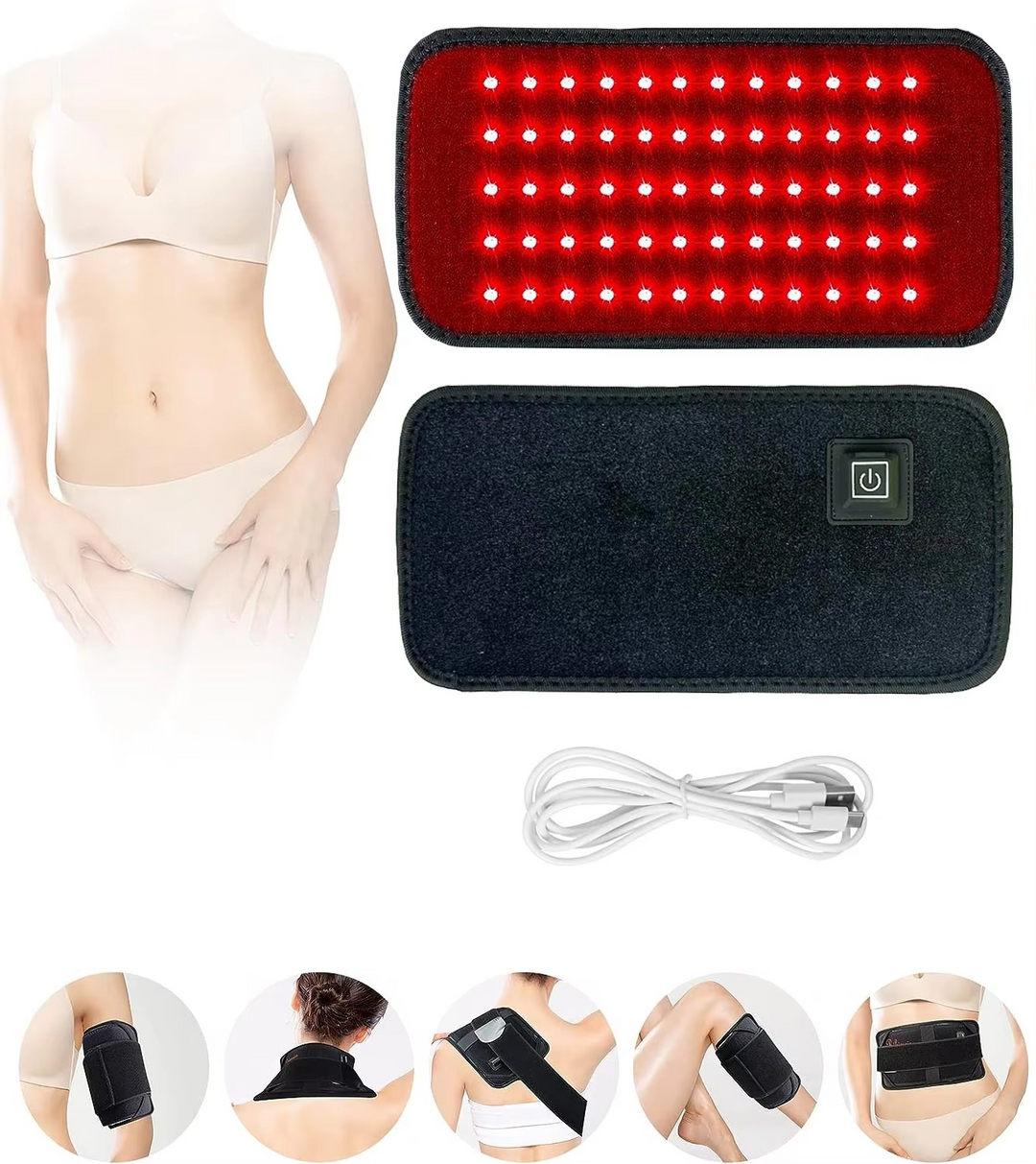 BowLift | Red & Infrared LED Slimming Belt with Heat Therapy – 60 Light Beads, 850nm & 660nm Wavelengths