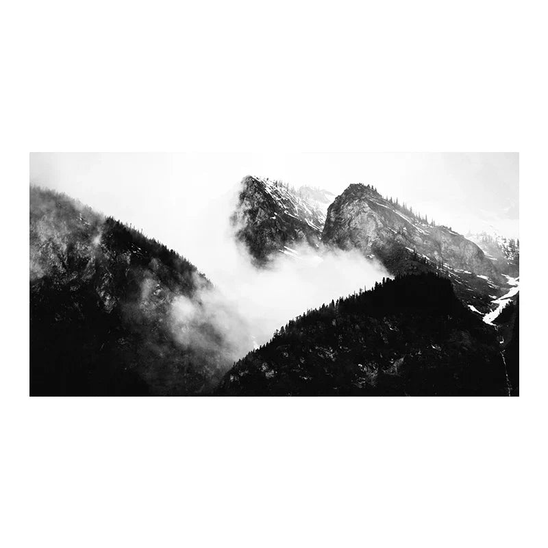 Northern Landscapes Forest Mountain Wilderness Wall Art Fine Art Canvas Prints Black White Posters For Living Room Modern Home Office Decor | Bowlift