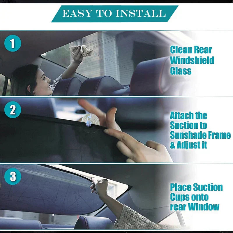 BowLift | AutoShade UltraMesh Set | UV protection & heat blocker | For front & rear windscreen | Universally suitable