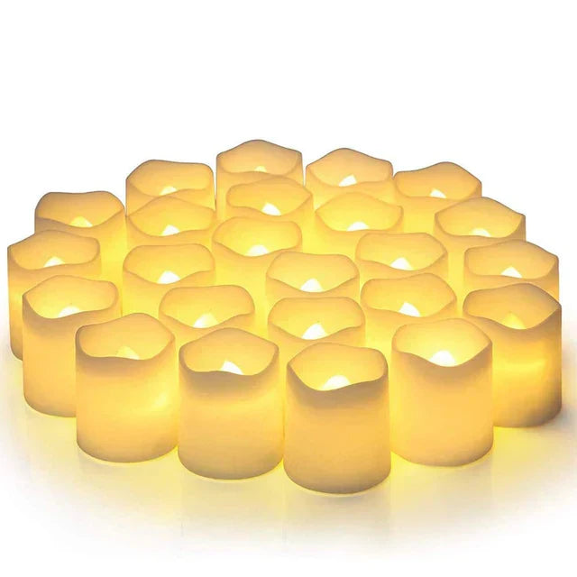 BowLift | 24 Piece Set LED Candles without Flame – Battery Operated, Realistic Flame Appearance, Safe and Decorative for Cozy Evenings