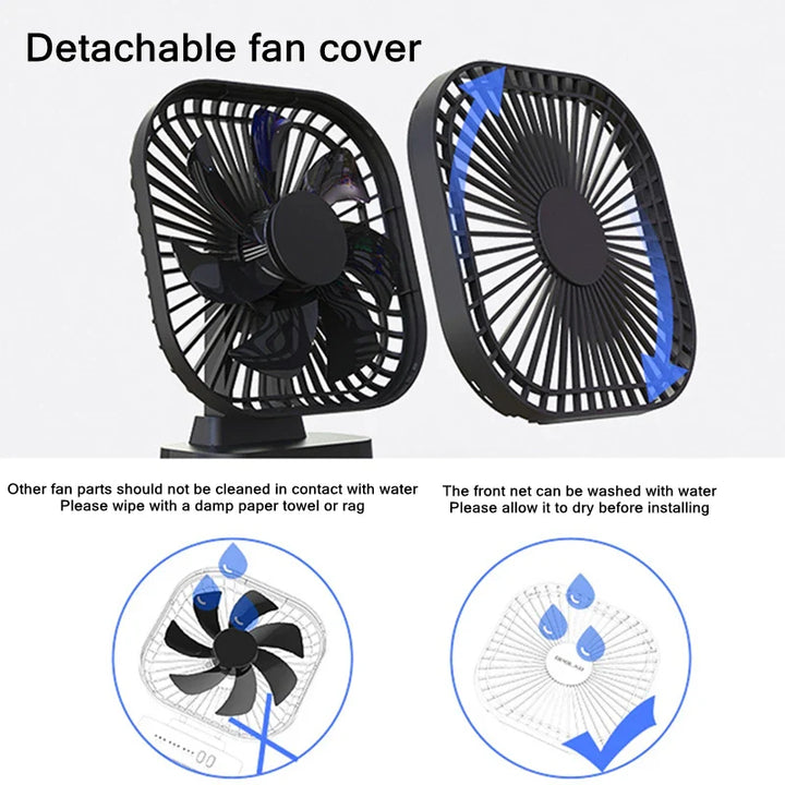 BowLift | Mini USB Fan Breezio Flex | Rechargeable with 5000 mAh Battery | 3 Levels & Timer | Foldable & Quiet for Office, Camping & Home