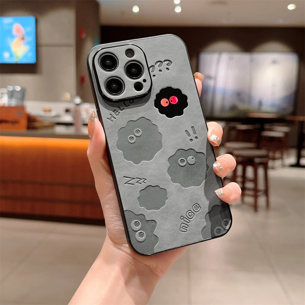 BowLift | Cute Monster Shockproof Leather iPhone Case