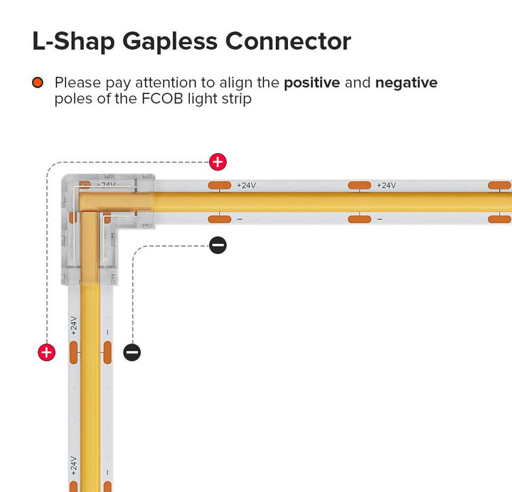 BowLift | L Shaped Transparent LED Strip Connector