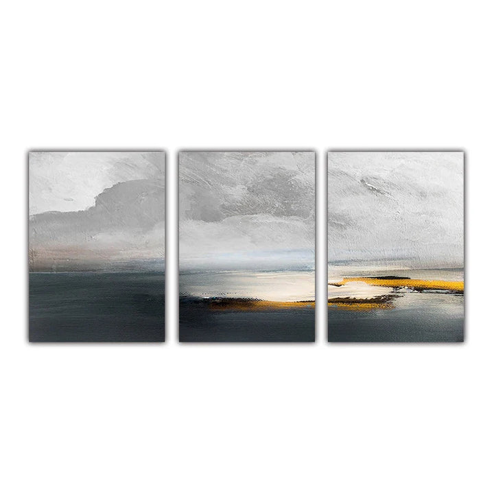 Sunset Lake Landscape Abstract Wall Art Fine Art Canvas Prints Pictures For Modern Apartment Living Room Home Office Art Decor | Bowlift
