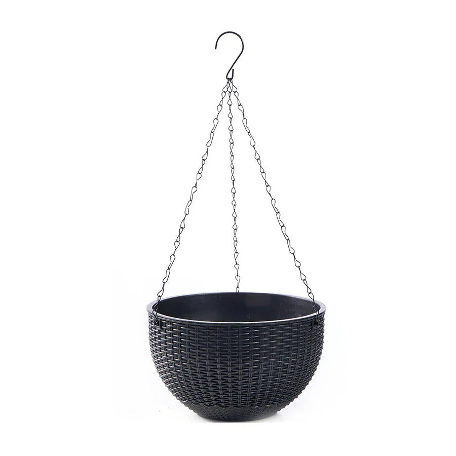 BowLift | Rattania Bloom Hanging Pot | European Style | Honeycomb Pattern & Rattan Look | For Garden, Balcony & Interiors