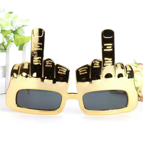 BowLift | Bold Gold Middle Finger Party Sunglasses