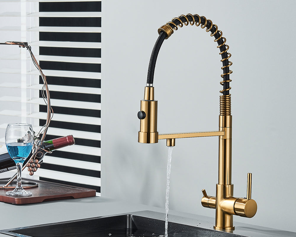 Sandsberg Black Filter Kitchen Faucet with Dual Outlet – Mixing Tap with Water Filter for Kitchens, Water Treatment and Cleaning | Bowlift