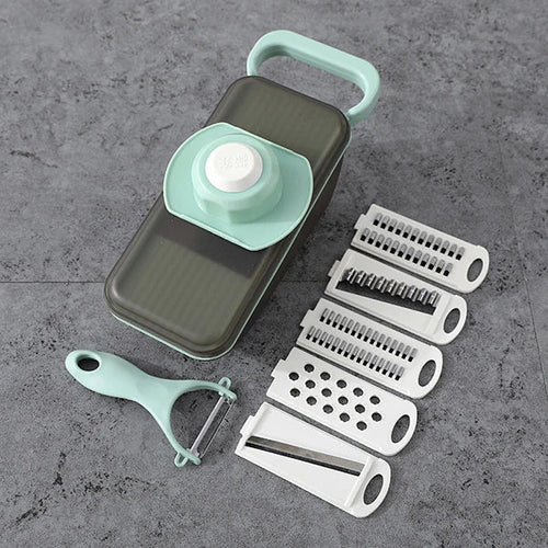 BowLift | SchnippelMeister Vegetable Cutter 5-in-1 | Multi Cutter with Collection Container | Grater, Slicer & Dicer | BPA-free & Dishwasher Safe | 27×11×10 cm