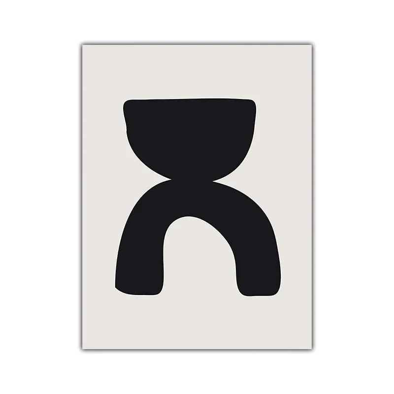 Minimalist Abstract Primitive Symbols Wall Art Fine Art Canvas Prints Black White Pictures For Modern Apartment Living Room Home Decor | Bowlift