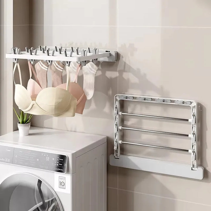 BowLift | Wall-Mounted Folding Dryer AeroFold | Space-Saving Clothes Dryer & Towel Holder | Windproof & Load-Bearing | Foldable