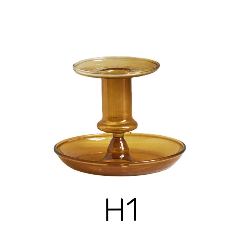 Amber Modern Glass Candle Holder | Bowlift