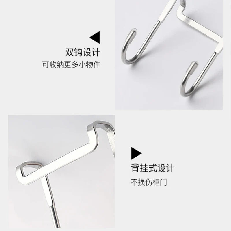 BowLift | Door hooks DUOHOLD | Double hooks for cabinet doors | Stainless steel 304 | Black or White | No drilling