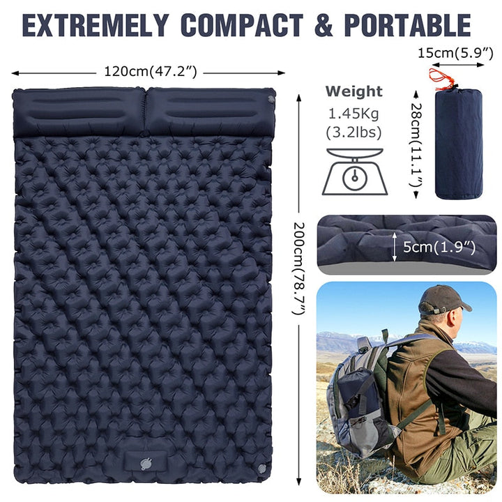 BowLift | Portable Inflatable Built-in Pillow Nature Nest Camping Bed