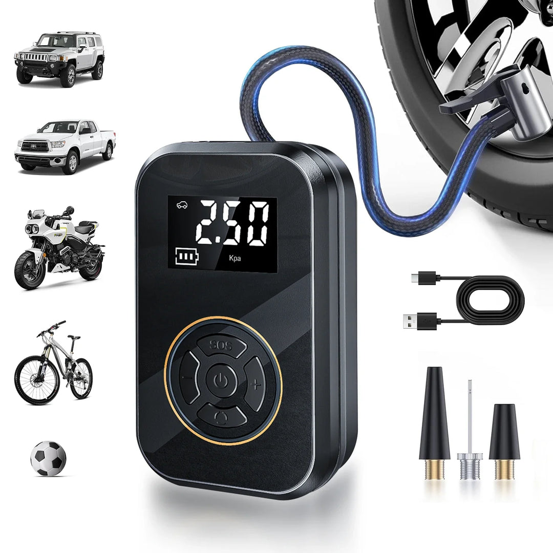 BowLift | AirVolt Go Compressor | Wireless & Rechargeable | Tire Pressure & Power Bank in One | Compact & Mobile