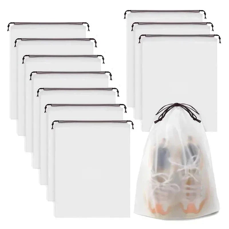 BowLift | Travix Shoe Bag Set | Waterproof & Transparent | Pack of 10 | For Travel & Everyday Use